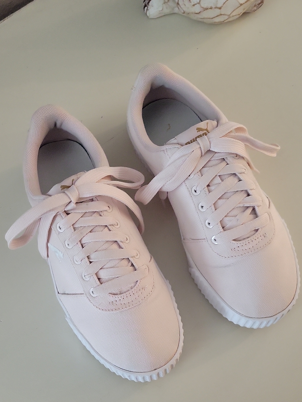 Puma Women's Light Pink Lace-Up Sneakers